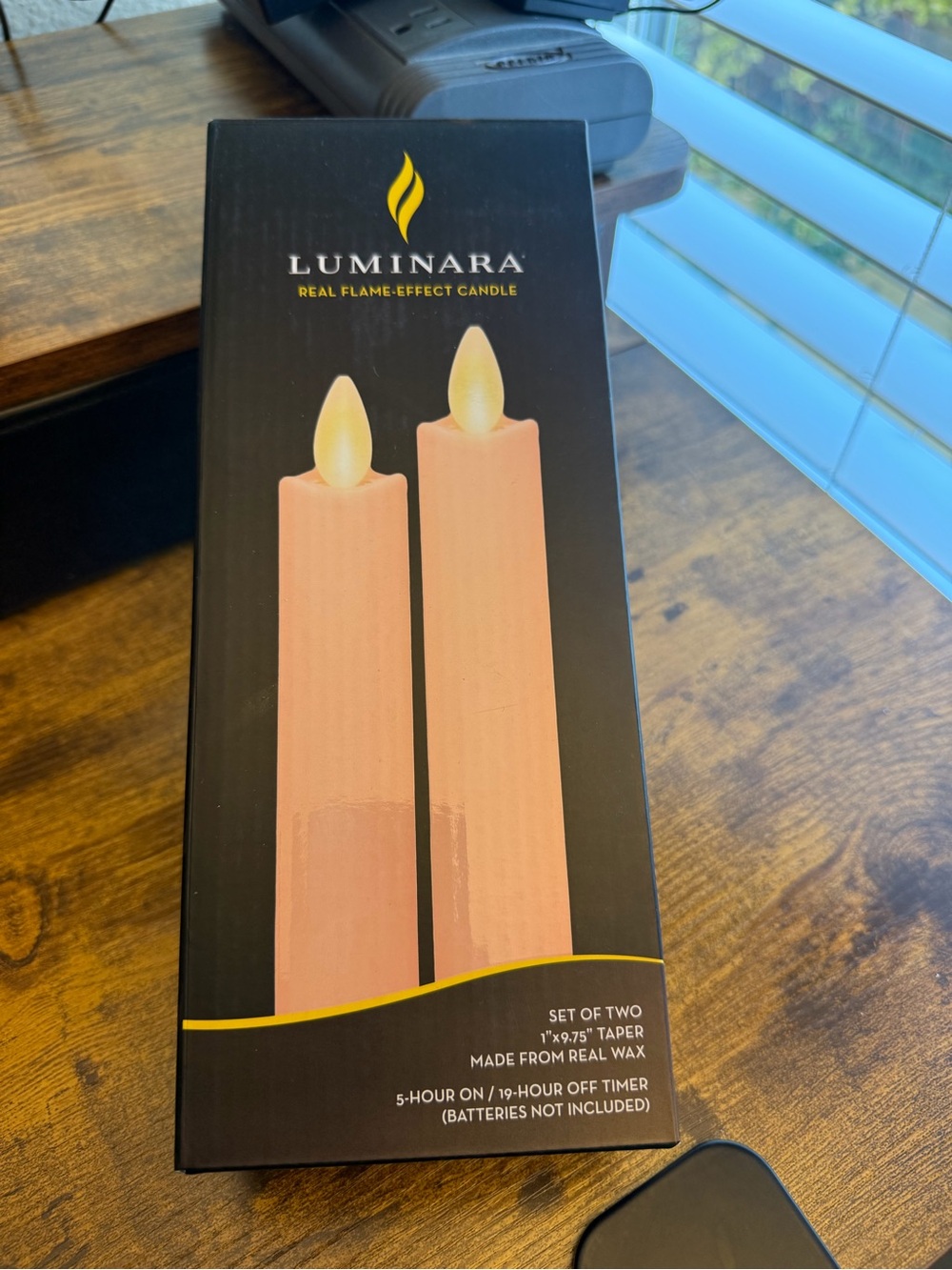 Real Flame-Effect Taper Candles - Pink (Set of 2)